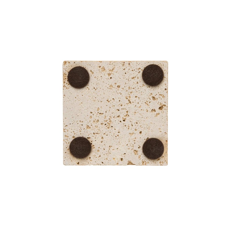 ottoman Travertine Soap Dish Decorative Stone 10 x 10 cm