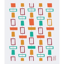 3-Pack EARTH-FRIENDLY European Compostable Sponge Cloths (aka) Swedish Dishcloths - Reusable + Washable MCM BORDEAUX/ORANGE on Natural (3-Pk Tiles + Pods + Bicycle in Bordeaux/Orange on Natural)