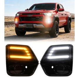 SDPVorn Fog Lights for Chevy Colorado 2023-2025 2026 Accessories 3rd Gen LED Front Bumper Daytime Running Light Amber Turn Signals (Sleek Style)