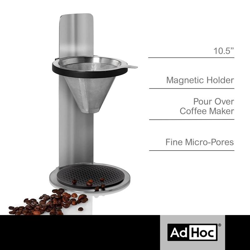 AdHoc Mr. Brew Pour-Over Coffee Maker - Double-Walled Stainless Steel