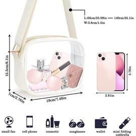 Clear Crossbody Bag, Stadium Approved Clear Purse Bag for Concerts Sports Events Festivals