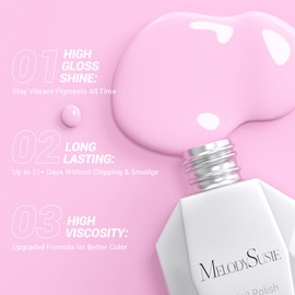 MelodySusie Thick Pink Gel Nail Polish,0.5 Fl Oz Milky Pink Macaron Nails Soak Off UV LED Creamy Pink Funny Bunny Gel Polish Gift for Women Nail Art Manicure Salon DIY Nail Design-012