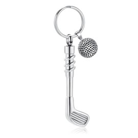 Hearbeingt Golf Clubs Cremation Jewelry for Ashes Urn Necklace Keepsake Urn Pendant Ashes Holder Stainless Steel Memorial Urn Necklace for Women Men