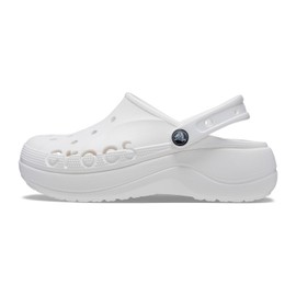 Crocs Women's Baya Platform Wooden Shoes, White