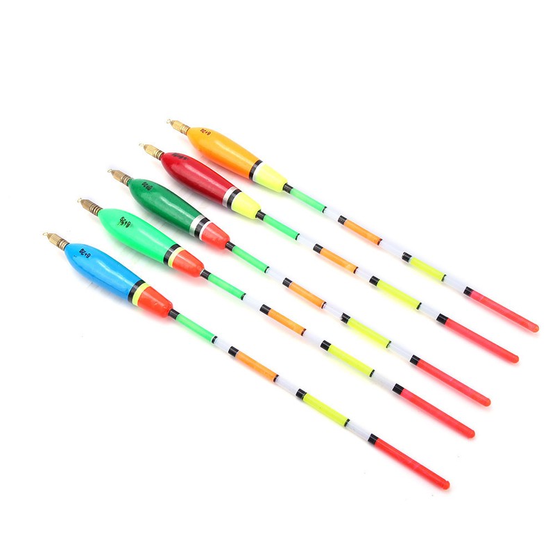 5PCS Multiple Color Balsa Wood Fishing Float Bobber Bite Indicator