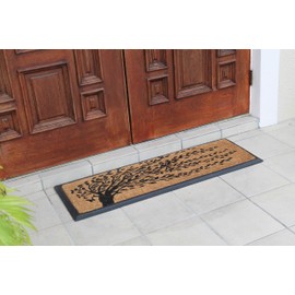 A1 Home Collections A1HOME200116 24x48 Inch Rubber and Coir Doormat, 24"X48", Black Three Tree