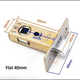 TOOLSTAR Stainless Steel Tubular Flat 40mm Backset Bathroom Turn Signal Latch for Lever Handle No Screws