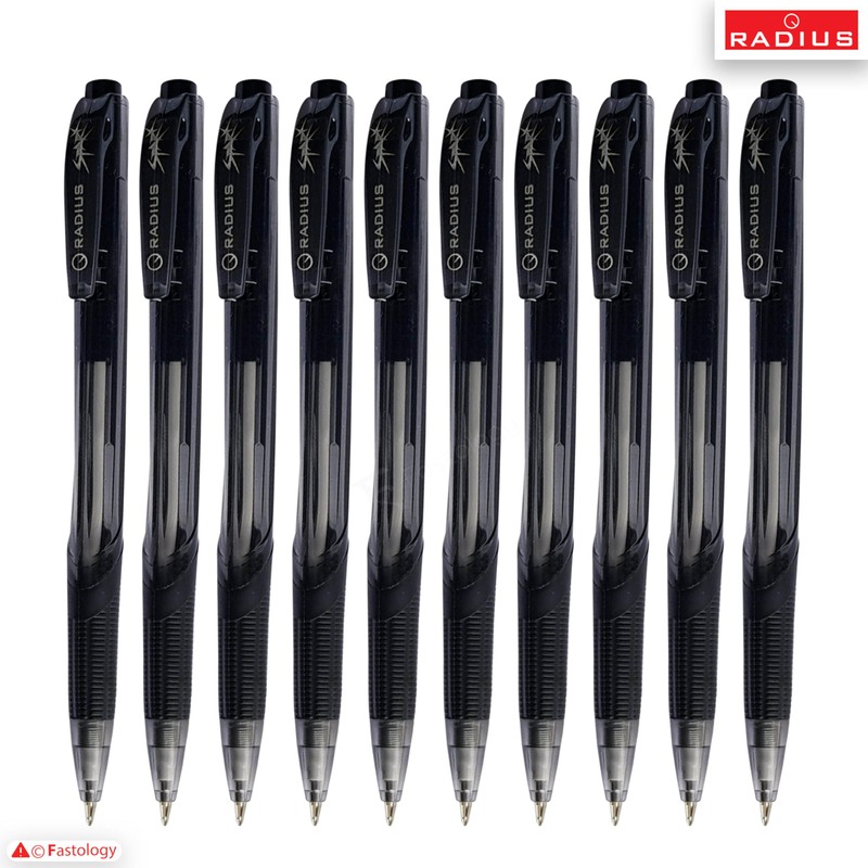 Click Retractable Ballpoint Pens, 0.7mm Fine Point, BLACK, Pack of