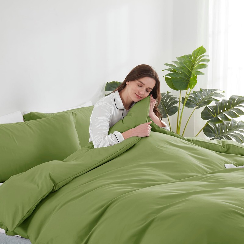 Hearth & Harbor Calla Green Duvet Cover Queen Size -