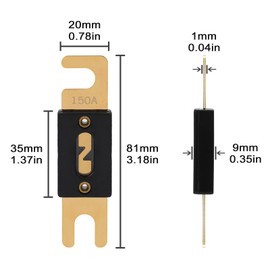VEXUNGA ANL Fuse 150A Blade Fuses 150 Amp 32VDC 150Amp Gold for Car Audio Video System (Pack of 3Pcs)