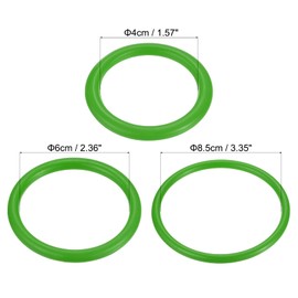 PATIKIL Carnival Ring-Toss Rings Set 4cm 6mm 8cm, 18 Pack Plastic Hoop for Outdoor Party Favor Game Booth, Green