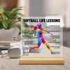Softball Gifts for Women Girls, Softball Life Lessons Clear Acrylic