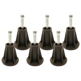 Home Paradise [New Model] Steel Stem Plastic Bed Frame Feet | Set of 6 | Sturdy Bed Frame Legs | Protect Your Floor by Changing Your Bed Wheels with These Bed Frame Glide | Dark Brown (6)