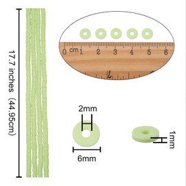 BEEFLYING 6 mm Polymer Clay Heishi Beads Flat Round Environmentally Friendly Spacer Beads for DIY Hawaiian Earrings Bracelets Necklaces Jewellery Making (10 Strands)