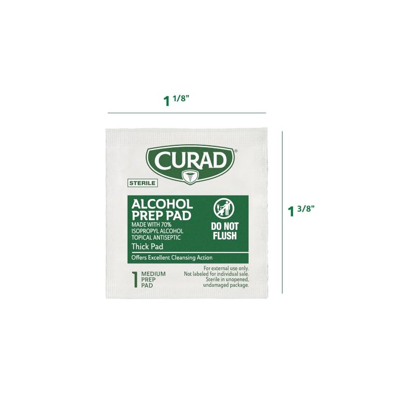 Curad CUR45585RB Compresas preparadas con alcohol, paquete de 400