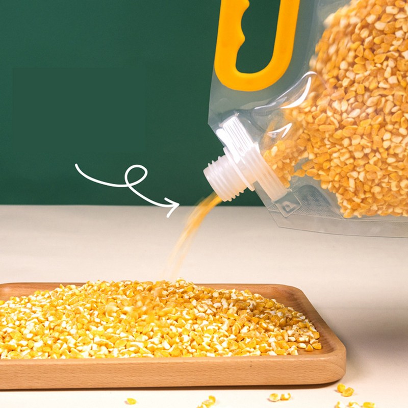 5Pcs Grain Sealed Storage Bag Reusable Transparent Grain Storage Bag