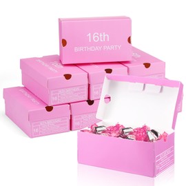 Gueevin 24 Pcs Mini Sneaker Box 16th Birthday Gift Boxes Pink Birthday Party Treat Boxes with 1 Whiteboard Pen Sneaker Theme Party Favor 16th Birthday Goodie Boxes Decorations