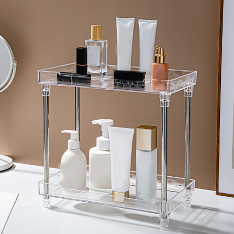 Makeup Organizer Rack Detachable Cosmetic Storage Shelf with Clear Acrylic