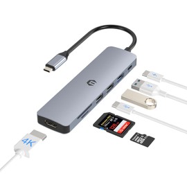 USB C Hub, TOTU 7 in 1 USB C Adapter, USB C Hub Multiport Adapter USB C Dock with 4K HDMI, 100W PD, USB A 3.0, 2 USB A 2.0, SD/TF Card Slot for USB C Laptops and Other Type C Devices