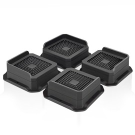 MixDora Bed Risers 1 Inch Furniture Risers with L-Shape Top Sofa Raisers for Couches Table Chair 4 Pack Black (4 Pack, 1 Inch)