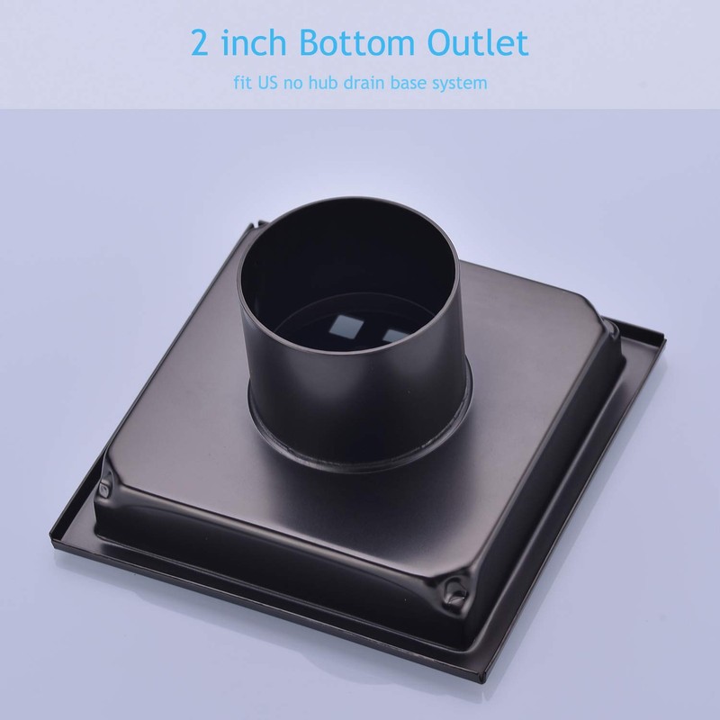 Square Shower Drain 4 inch, Nicmondo 304 Stainless Steel Point