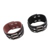 2pcs Wide PU Leather Bracelet Wrist Cuffs Punk Cuff Bracelet