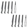Qjaiune 10Pcs Pointed Tip Plastic Tweezers, Anti-Static & Anti-Magnetic Tweezers,