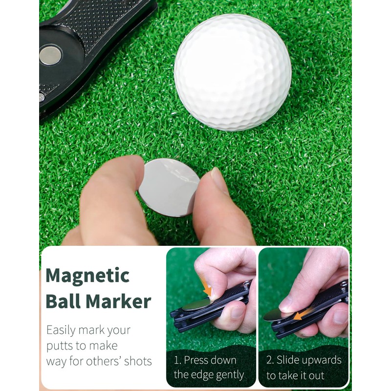 GreenHaven 2 Pack Golf Divot Repair Tool for Golfers Foldable