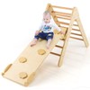 GLACER Climbing Triangle Ladder w/Ramp, Wooden Climbing Triangle w/ 2-in-1
