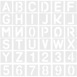 MEISO Plantilla de Letras y Números, 36 Piezas, Reutilizable, para Pintar y Manualidades, 12.7cm