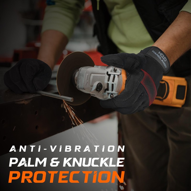 HANDLANDY - Grip Work Gloves for Men and Women, Safety