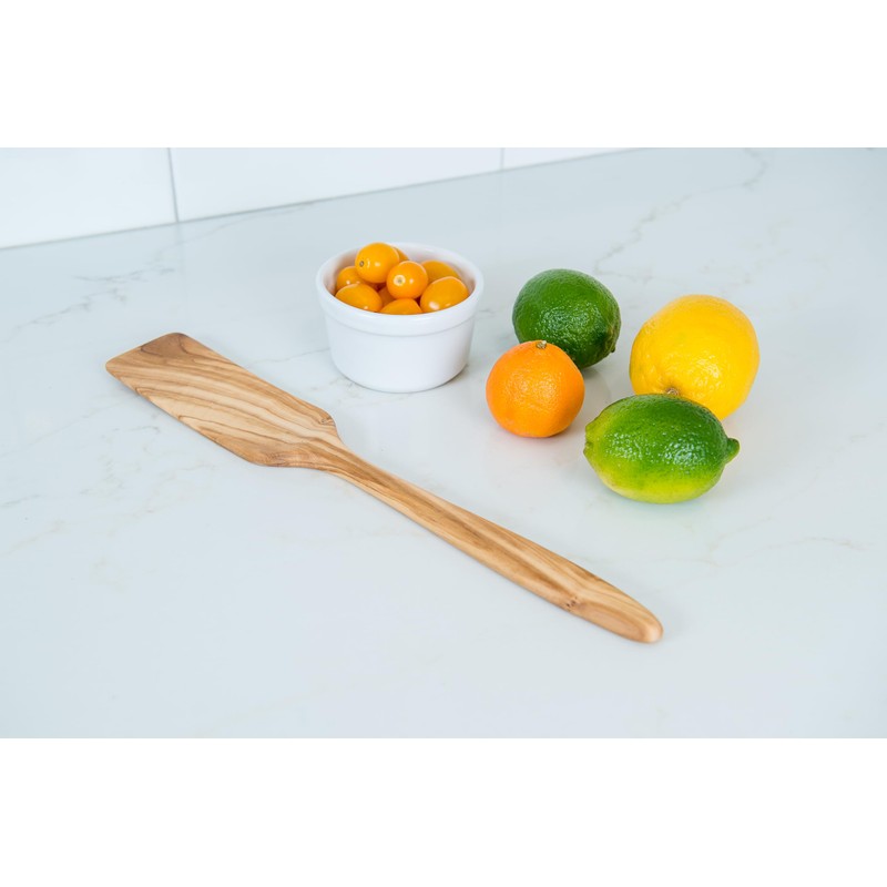Lipper International Olive Wood Spurtle for Cooking, Mixing, and Serving,