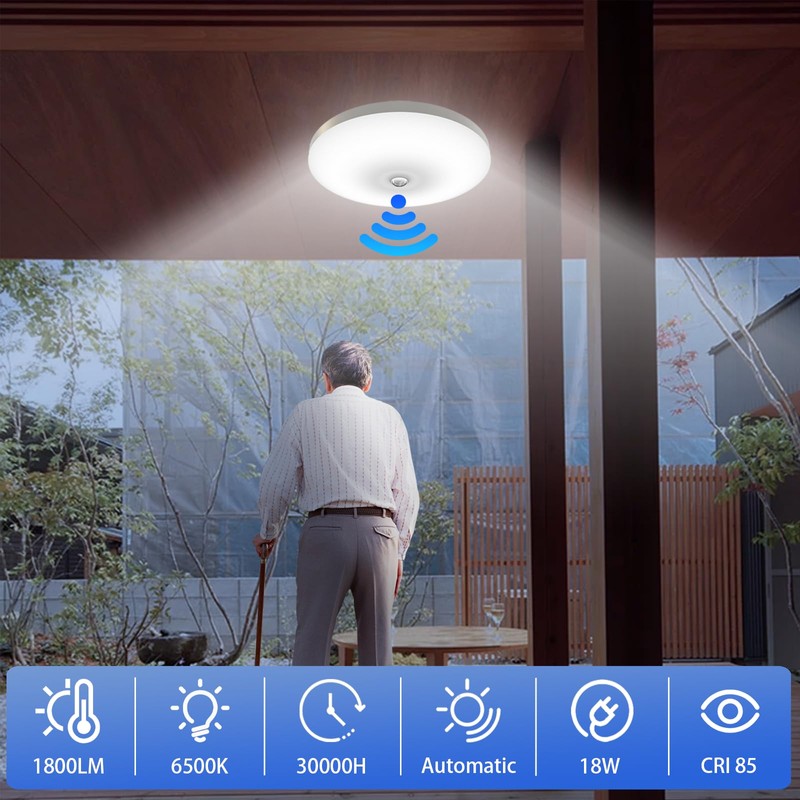 ACMHNC LED Ceiling Light with Motion Sensor, 18 W Round