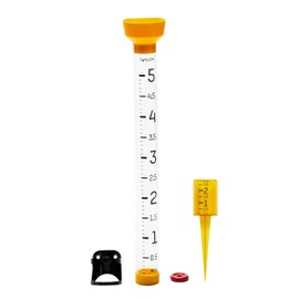 Taylor Jumbo JR Rain Gauge, Measure and Monitor Precipitation, Easy to Read for Backyard, Patio, Garden, and Lawn, 5-inch, Yellow