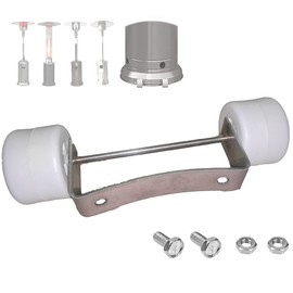 Spotimlody Patio Heater Wheels Replacement Tall Heater Wheel Set,One Size Fits Most Propane Gas Patio Heaters,Easy to Move& Install-Universal Movable Wheel (White Wheels+ Stainless Steel Bracket)