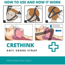 XTYAU Anti Snoring Device Anti-Slip Adjustable Anti Snoring Chin Strap,Snoring Reduction Stop Snoring Device Snoring Solution,Professional Effective Anti Dry Mouth Chin Strap Stop Noise Snoring Strap (Black)