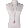 KELITCH Crystal Bead Chain Necklace with Purple Tassel Pendant