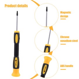 Magnetic Screwdriver Set of 6, Torx Star Head Screwdriver Set Professional Screwdriver Kit in Different Sizes Small Screwdriver Kit for Jewellers Watch Electronics(Yellow)