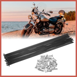 ACROPIX 36pcs Bicycle Carbon Steel Spokes 14G Bike Spoke 295mm Length with Nipples for Most Bicycle Black Car Parts