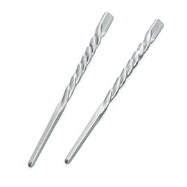 Pack 2 Slver Twist Design Chopsticks Hair Sticks Pin Up Do Oriental Bun 17cm