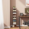 TUTOTAK Narrow Bookshelf, 8-Tier Bookcase, Spine Book Shelf for Small
