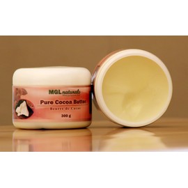 MGL Naturals Manteca De Cacao Cruda, Batida, Sin Refinar. Manteca Corporal Hidratante Y Nutritiva Para Una Piel Radiante. Úsala Como Crema Para Estrías, Cuidado De Tatuajes, Piel Seca, Pies Y Manos.