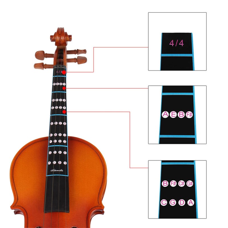 KooingTech 4/4 Violin Fingerboard Sticker, Removable Violin Finger Position Marker