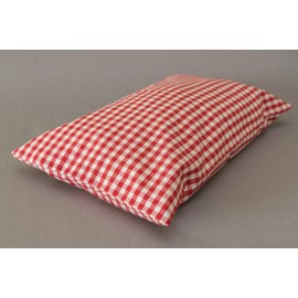 Herb Cushion 30 x 20 cm, Organic Cover Red/White + Organic Natural Inlet, Scented Cushion, 8 Herb Cushions with Sage, Anise, Chamomile, Peppermint, Thyme, Rosemary, Melissa, Lavender