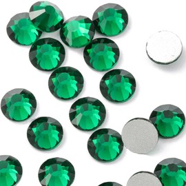 Towenm 3000 Pieces Flatback Crystal Rhinestones, 2mm Glue Fix Glass Flat Back Crystals for Nail Art Face Craft, Non Hotfix Flatback Rhinestone Loose Gemstones (Emerald/Green, 2mm / SS6)