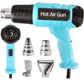 LDK Heat Gun for Crafting Shrink Tubing, 2000W Heavy Duty Hot Air Gun 1.5s Fast Heating, 140°F~1100°F Variable Temperature Control Heat Gun Kit with 2 Air Flow and 4 Nozzles for Vinyl Wrap