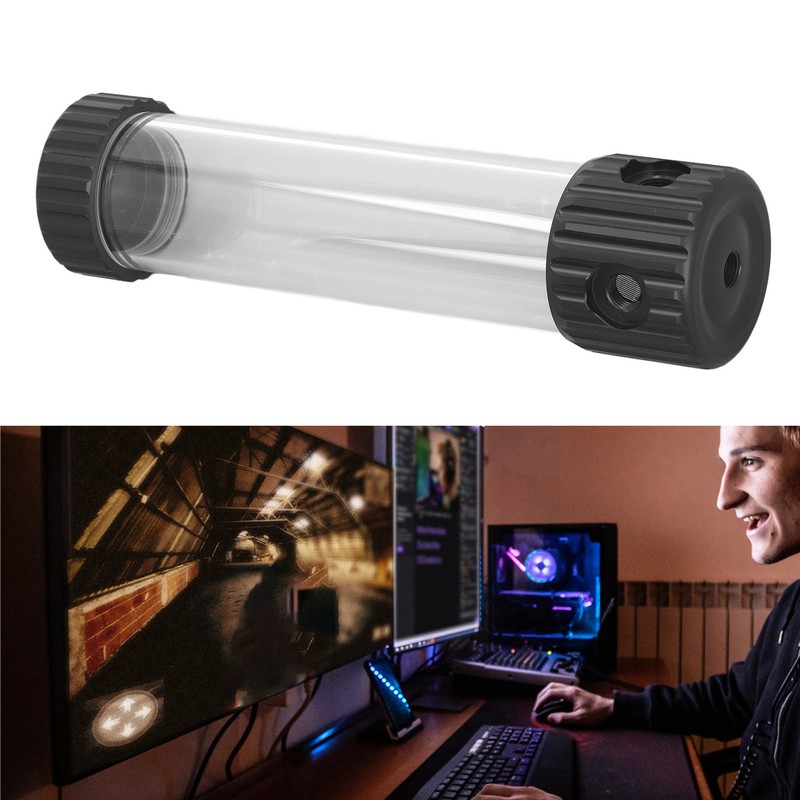 Cylindrical Water Cooling Reservoir Built in Filter Transparent 515ml Water