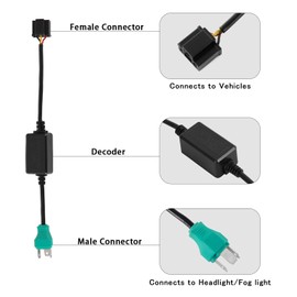 YEEGO DIRECT H4 HB2 9003 LED Headlight Decoder Anti-Flicker Harness Error Free Resistor Wiring Canbus Adapter Flash Warning Canceller Capacitor for Jeep Wrangler JK JL TJ LJ (2 Pack)