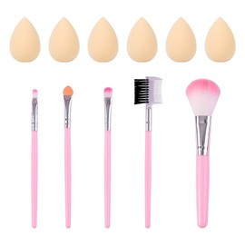 6 Stücke Mini Puff Und 5 Stück Make-Up-Pinsel, Make-Up-Werkzeuge, Tragbare Puffs, Schwammpuffs, Multifunktionsblätter