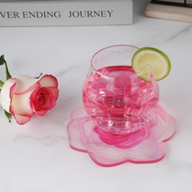 NiHome 2-Pack Rose Acrylic Coasters
